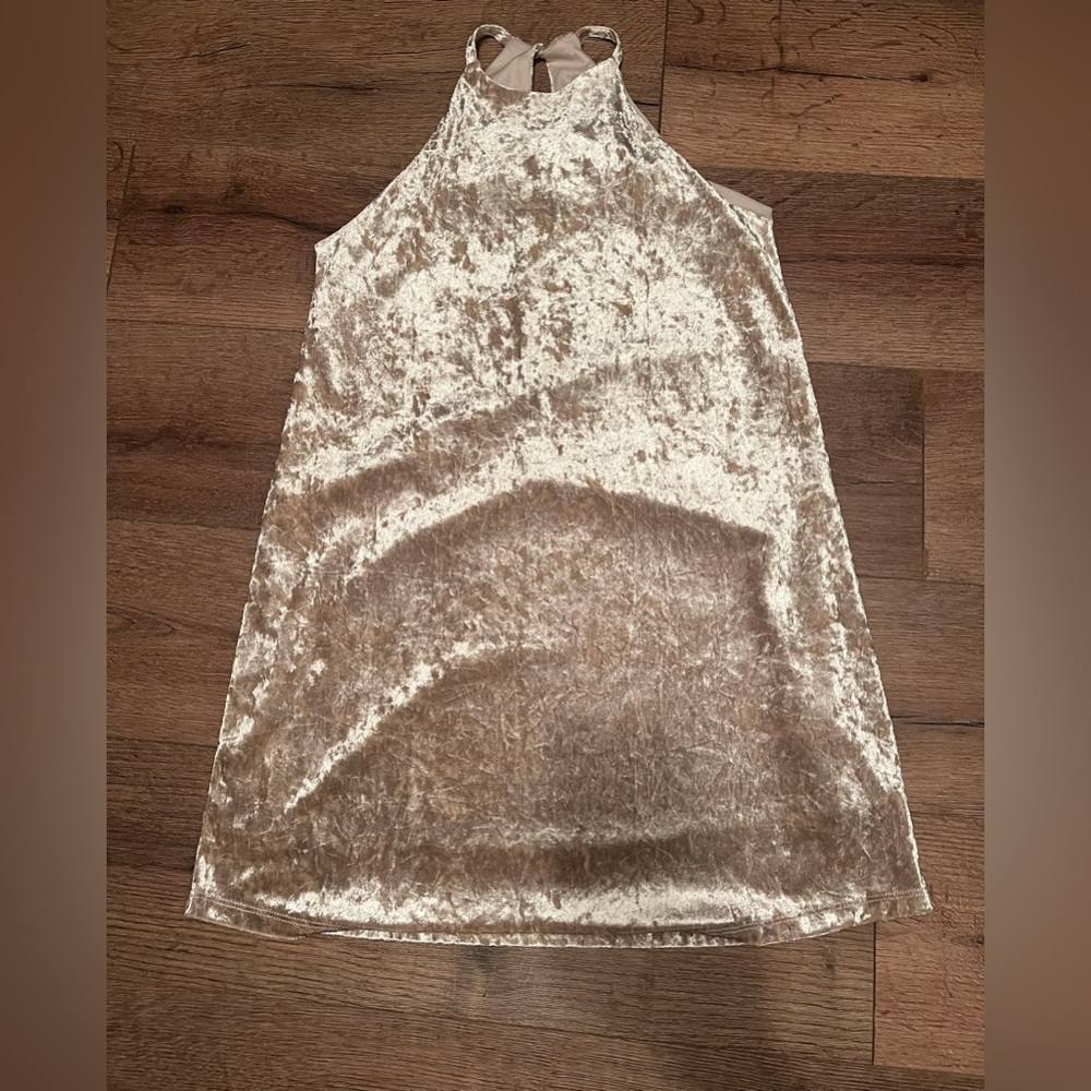 Velvet Sleeveless Dress in Shimmering Silver